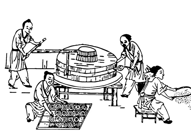 月饼 工艺 图 工艺图 月饼人物 做月饼 psd源文件