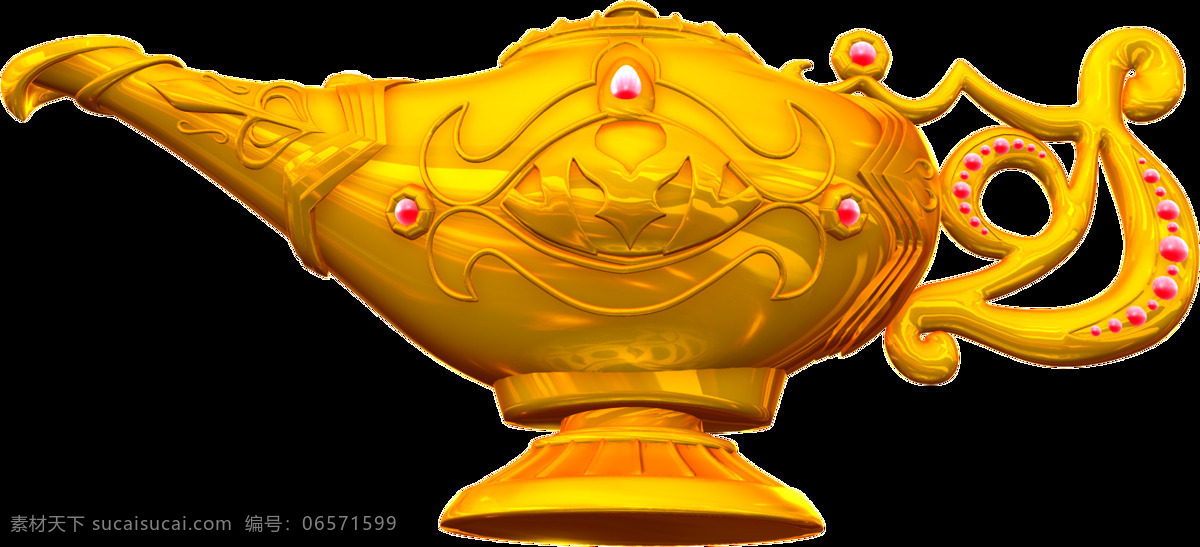 神灯 卡通 动漫 黄金 水壶 宝石 阿拉丁 魔法 动漫动画