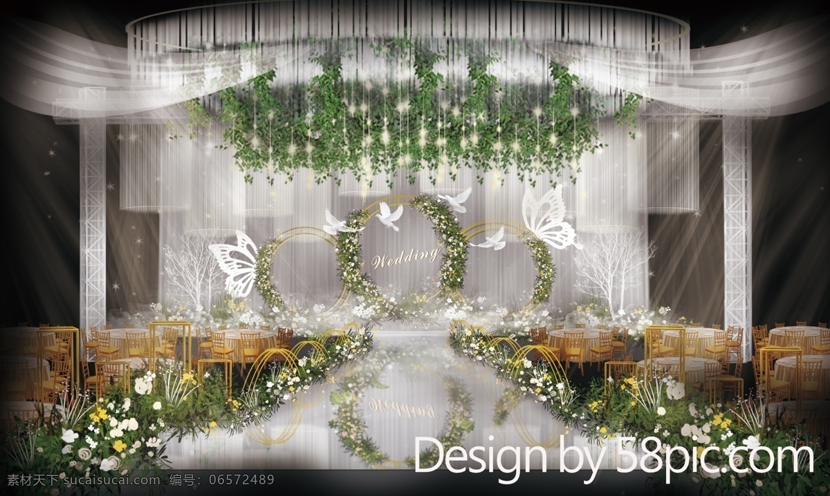环环相扣 主题 风格 婚礼 设计图 婚礼素材 主题婚礼 白绿色婚礼 婚礼设计