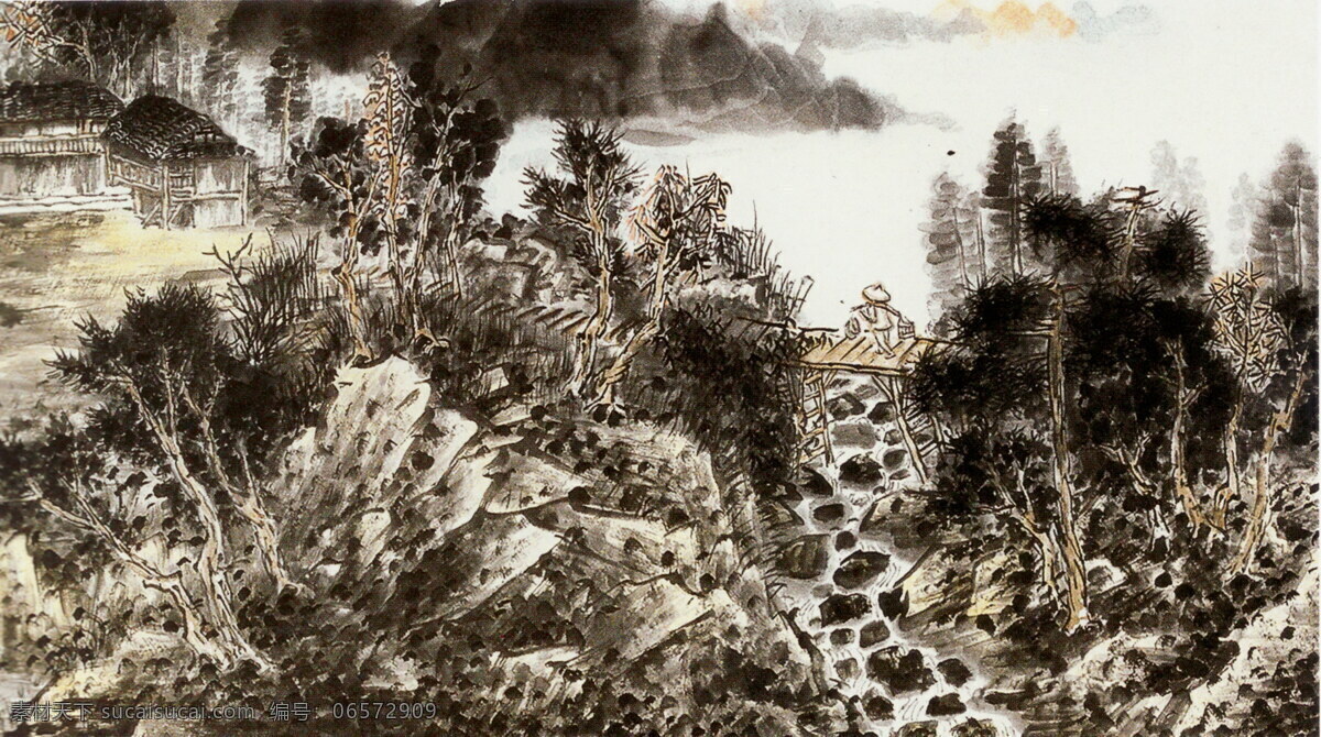 水墨 风景 写意 国画风景写意 山水画 水墨风景画 水墨画 绘画艺术 名画 装饰画 中堂画 书画文字 文化艺术