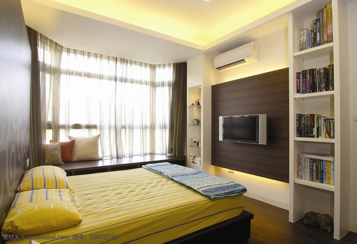 现代 简约 欧式 风格 棕色 卧室 电视 背景 墙 效果图 欧式风格 高清大图 装饰设计
