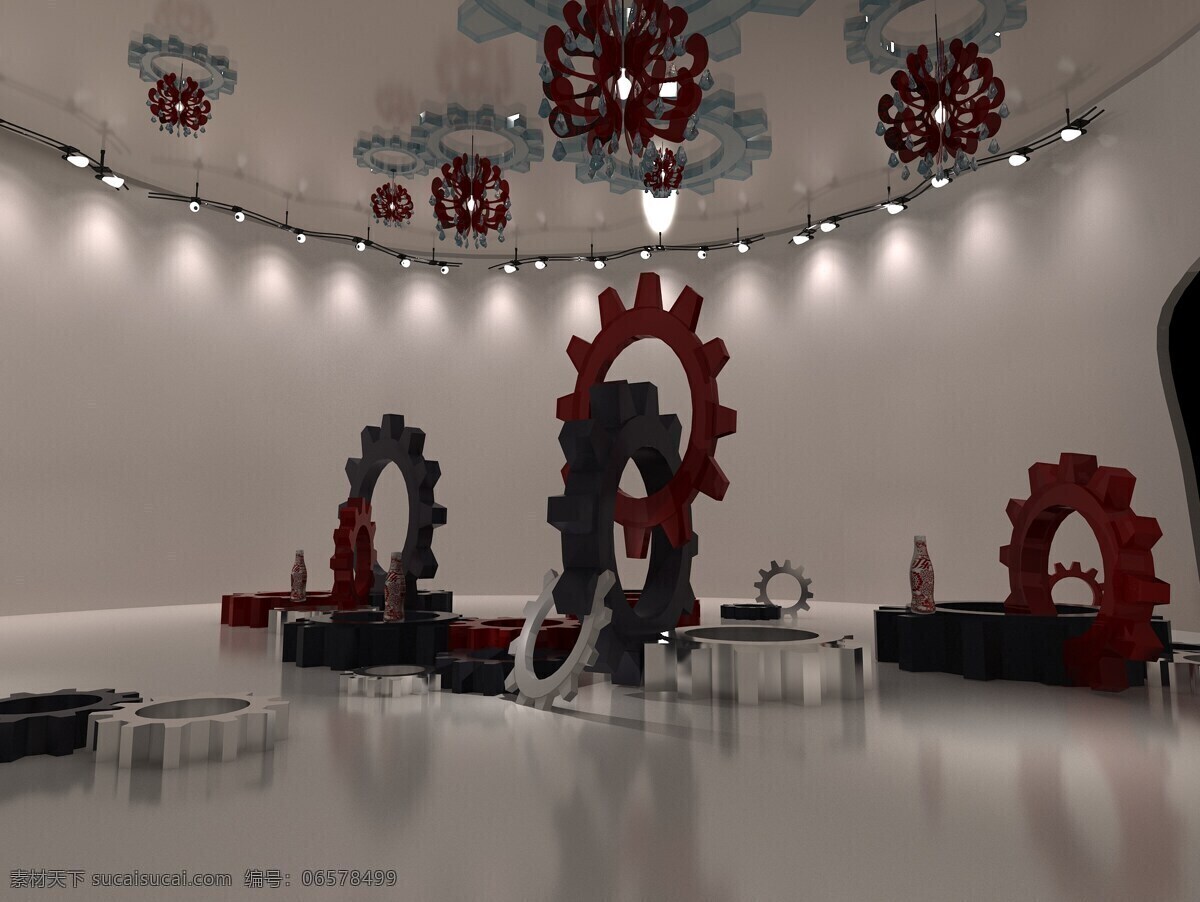 齿轮 展示设计 室内 展厅 齿轮设计 家居装饰素材 室内设计