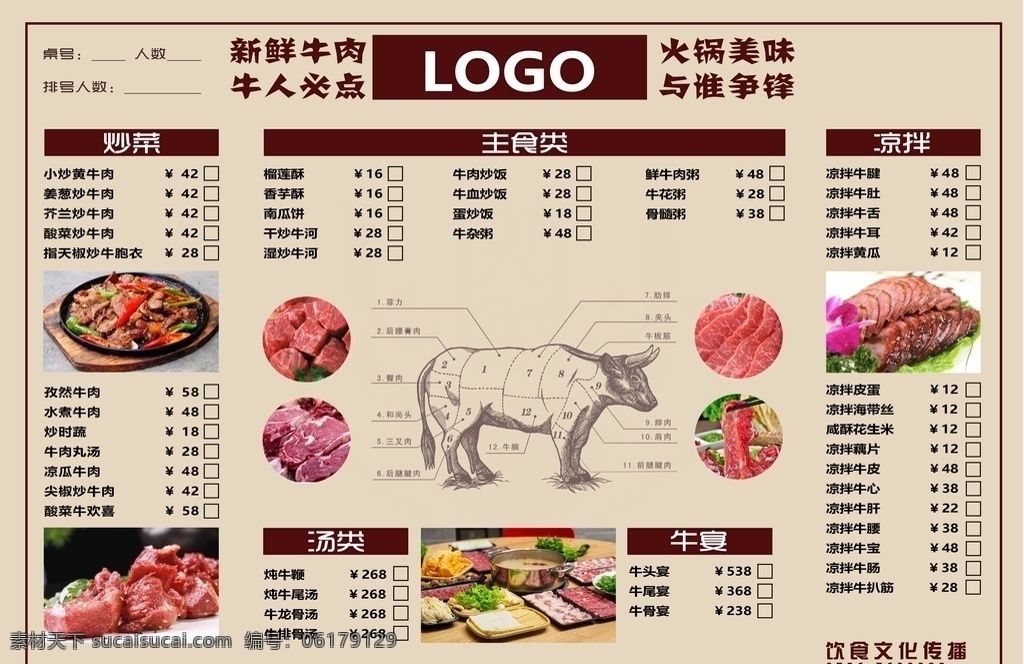 菜单设计 菜单 火锅菜单 火锅 ps 菜品 牛肉 牛 羊肉 羊 鲜肉