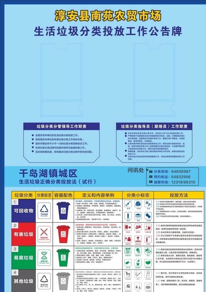 垃圾 分类 公告 牌 垃圾分类 公告牌 展板 责任牌 杭州垃圾分类 室内广告设计