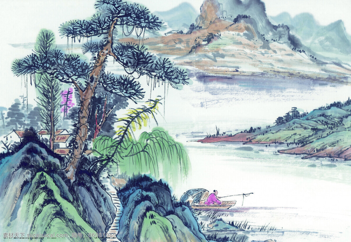 国画 系列 江山多娇 54 张 山水画54张 文化艺术 绘画书法 设计图库