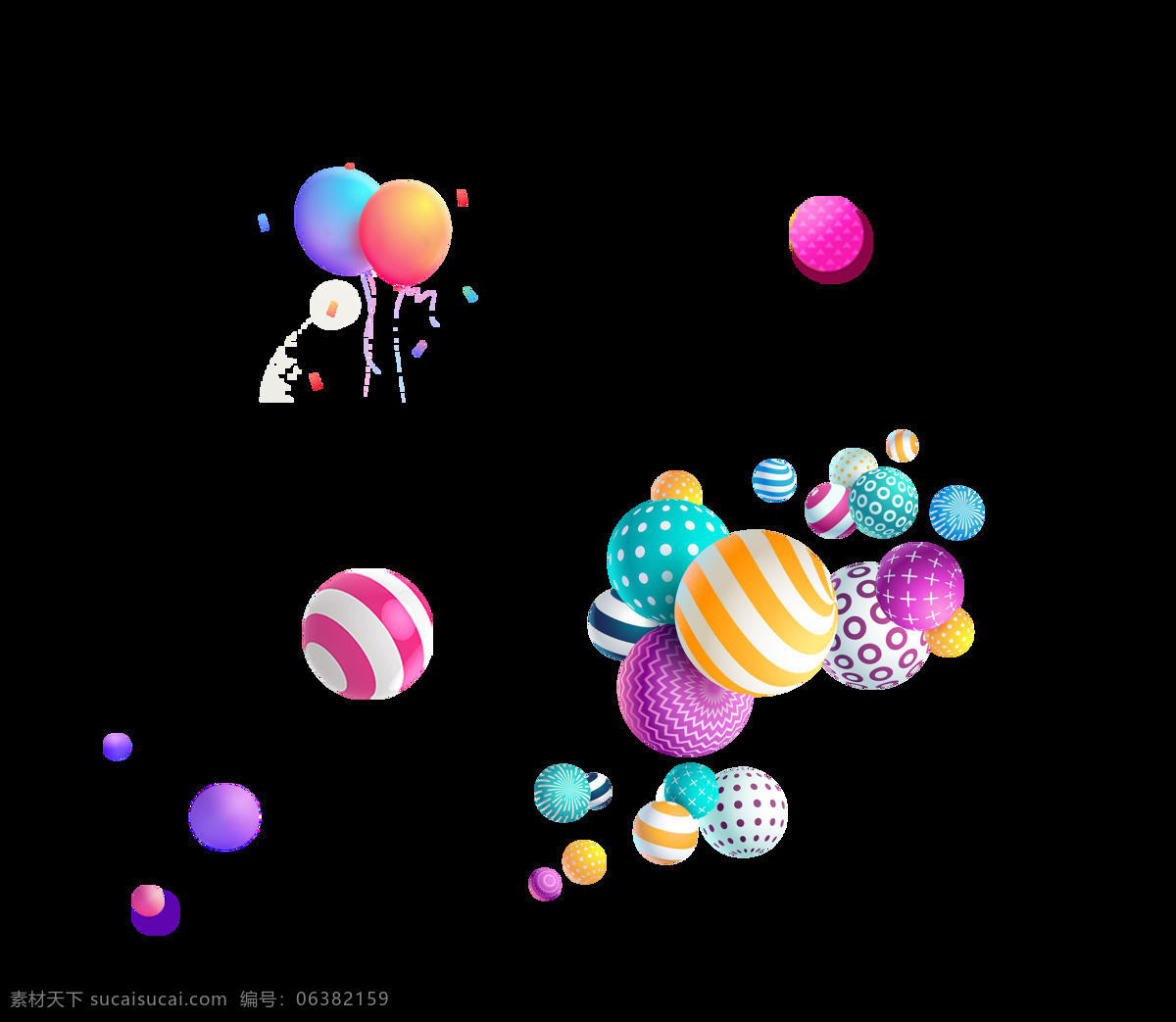 五彩气球素材 五彩 气球 淘宝 渐变 五色 漂浮物