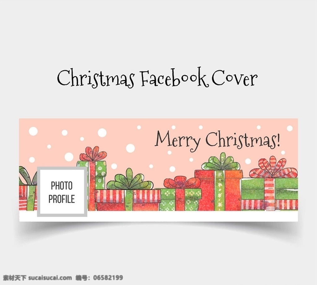 圣诞节 礼盒 脸 书 封面 彩绘 礼物 脸书 封面图片 矢量 高清图片