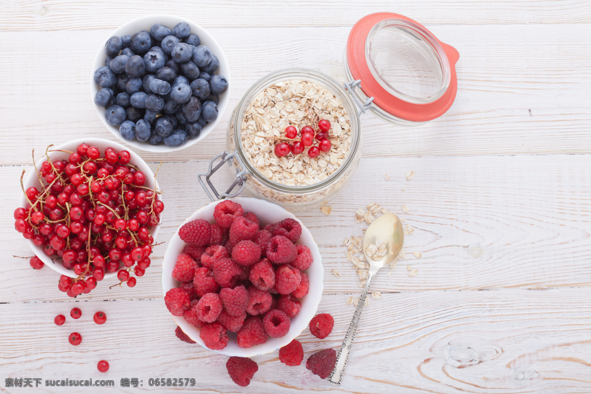 麦片 水果 树莓 蓝莓 调料 诱人美食 食物原料 食材原料 食物摄影 美食图片 餐饮美食