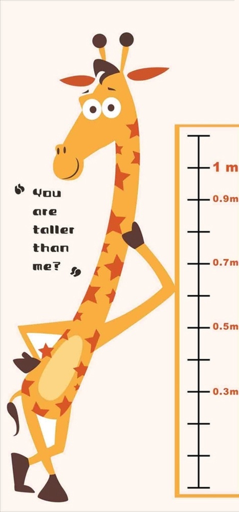 长颈鹿 身高 矢量图 硅藻泥 广告