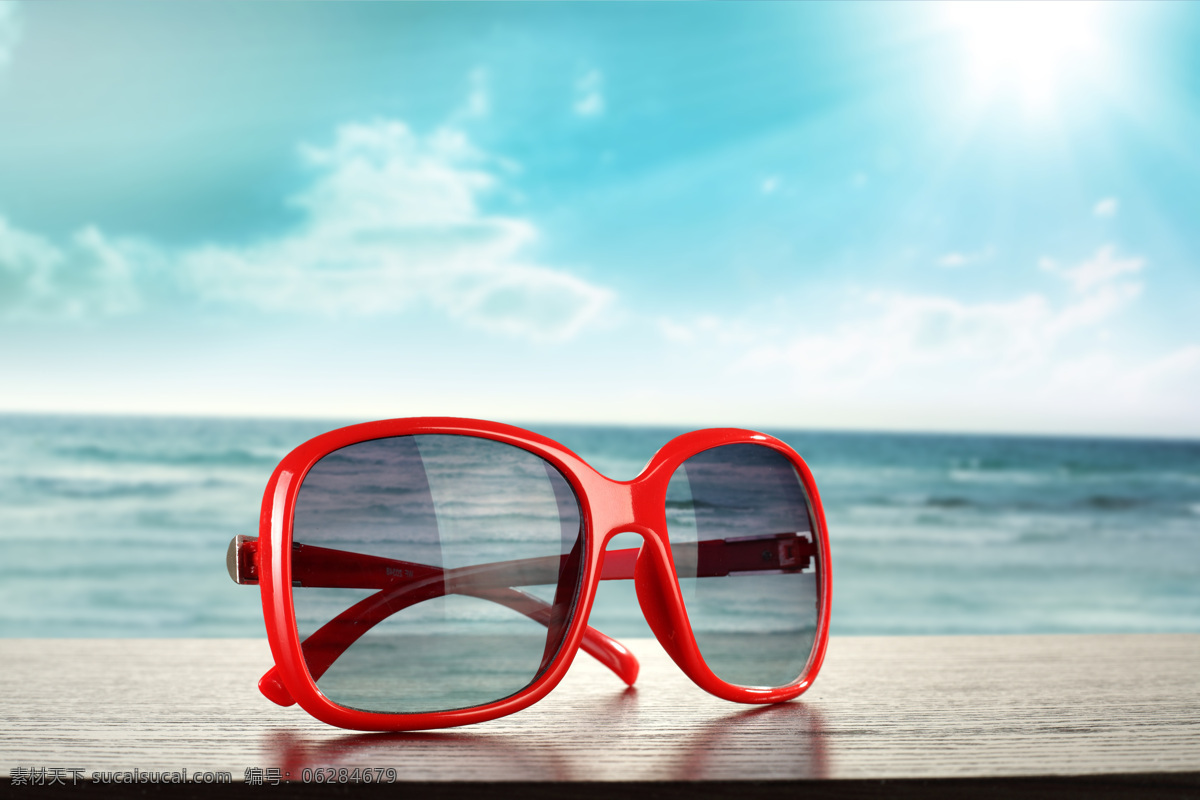 海边 红色 太阳镜 红色太阳镜 眼镜 墨镜 遮阳镜 时尚墨镜 其他类别 生活百科