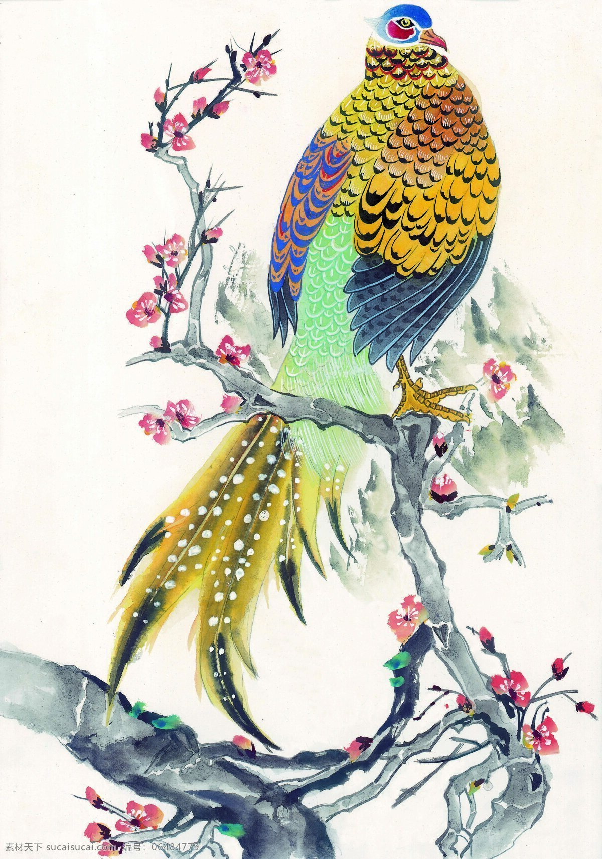 花鸟 中国画 51 书画 美术 设计素材 花鸟画篇 中国画篇 书画美术 白色