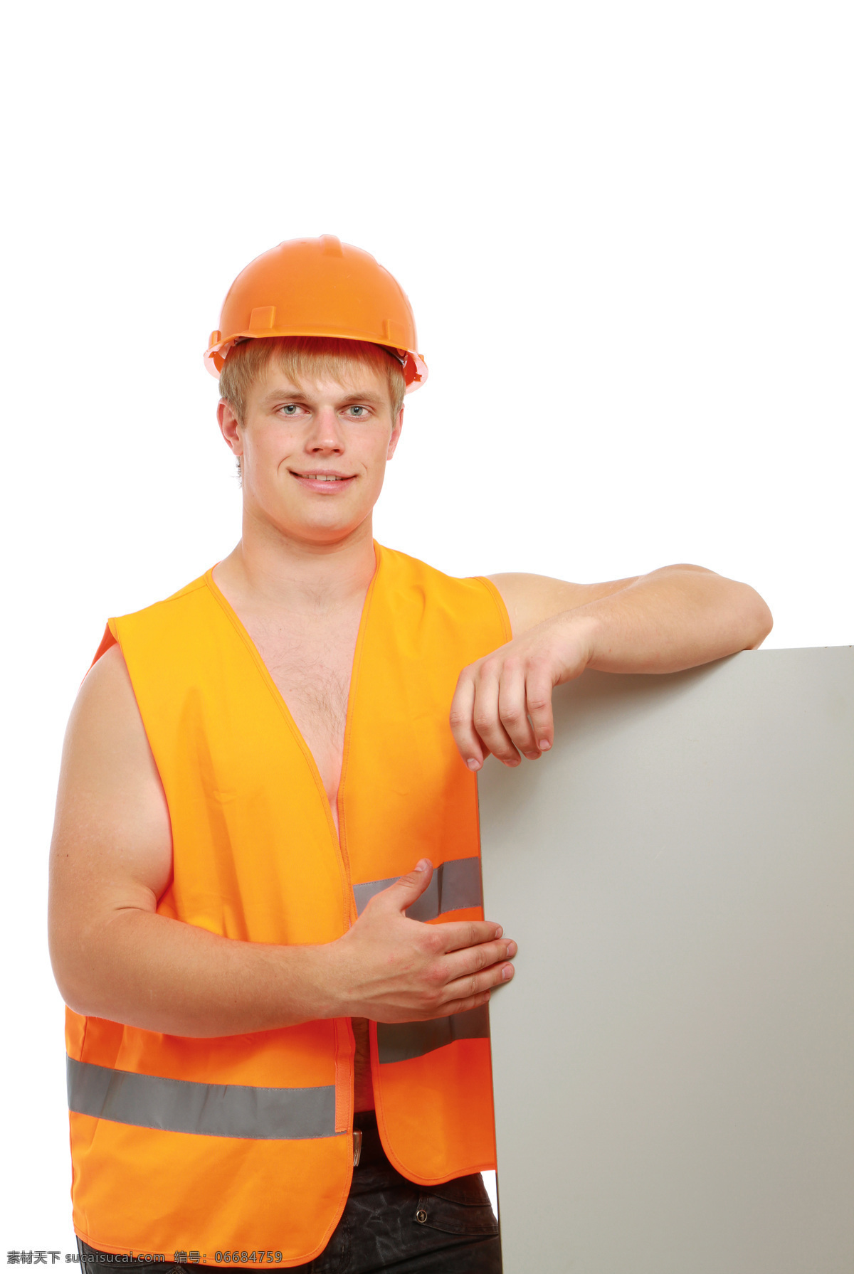 建筑 工人 广告牌 建筑工人 建设 职业人物 外国男性 男人 安全帽 手势 男人图片 人物图片