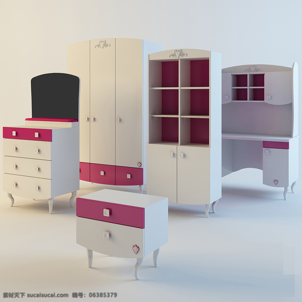 现代 简约 柜子 3d 模型 衣柜 卧室 3d渲染 床头柜 装饰柜 梳妆台