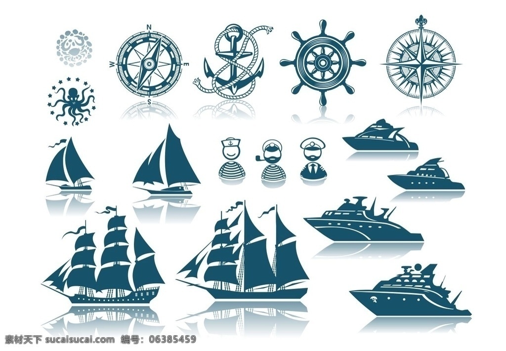 帆船图标 航海图标 轮船 logo设计 图标 创意设计 创