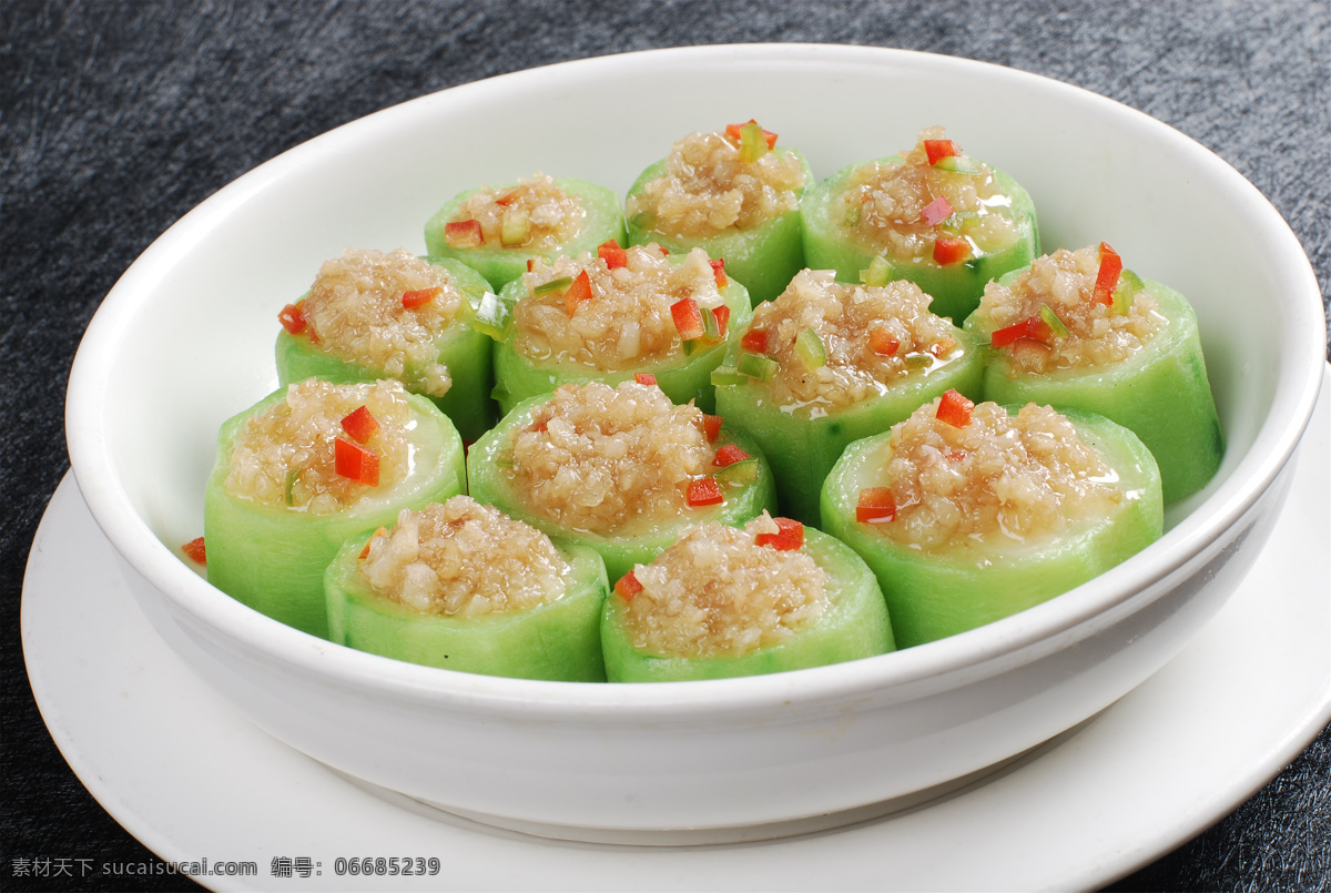 金银蒜蒸丝瓜 美食 传统美食 餐饮美食 高清菜谱用图