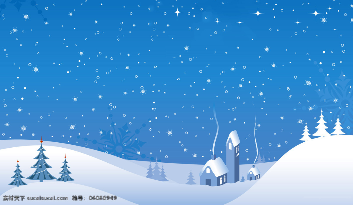 冬天 雪景 海报 背景 图 房子 树 天空 雪花 淘宝 天猫 淘宝背景 天猫背景 1920 全 屏 背景素材 psd素材 蓝色