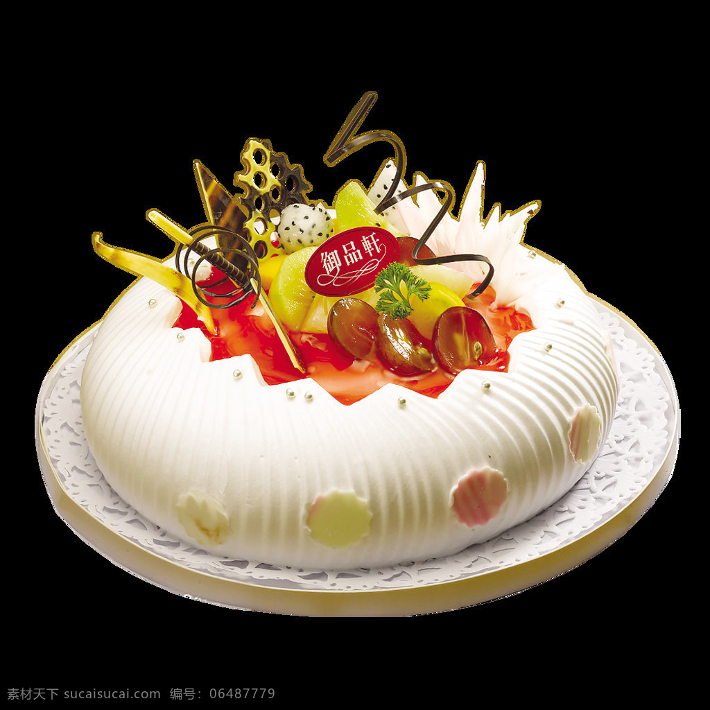 白色 圆形 水果 味 生日蛋糕 创意蛋糕 蛋糕装饰 美味蛋糕 生日蛋糕装饰