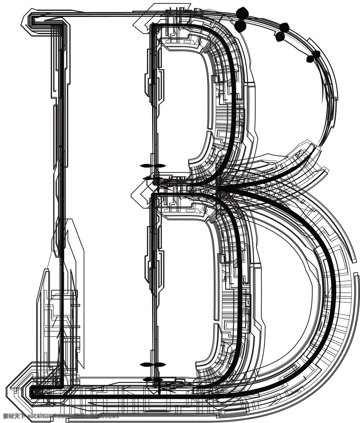 技术 字体 字母 b 矢量图 其他矢量图