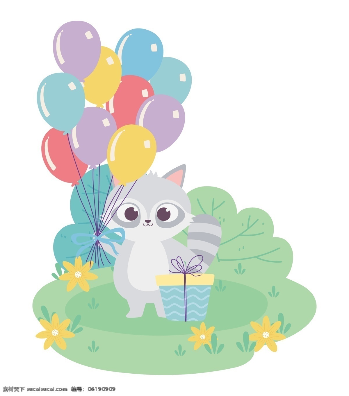 手绘 淡 彩 动物图片 手绘淡彩动物 卡通 动物 可爱 卡哇伊 卡片 封面 生日快乐 生日 礼盒 汽球 蛋糕 卡通设计