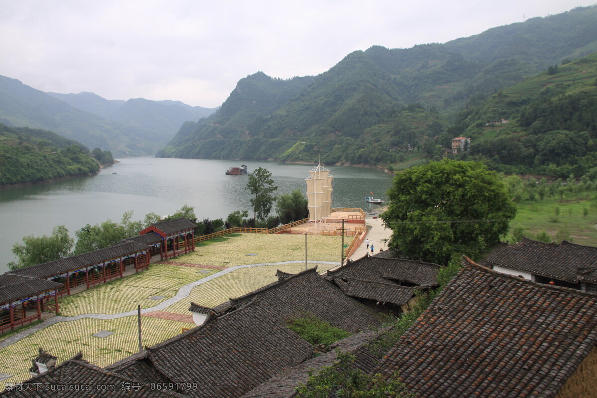 后柳水乡 青山 林木 走廊 帆船 石泉十美 清柔之美 高清 自然风景 旅游摄影