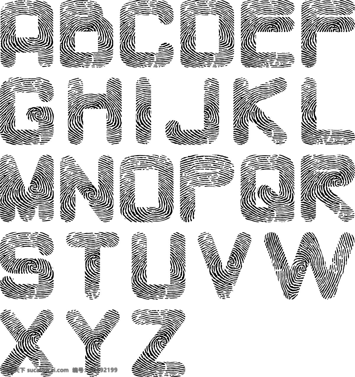 26个字母 符号 其他设计 其他矢量 矢量素材 数字 形状 英文 指纹 字母 矢量 模板下载 指纹英文字母 质感 拉丁字母 矢量图 艺术字