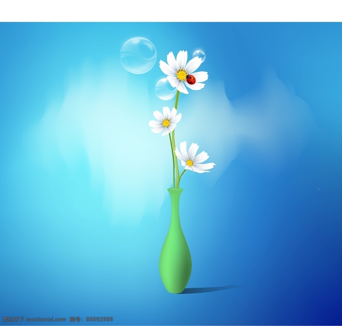 花瓶 向量 花卉矢量 矢量 花 其他载体 青色 天蓝色