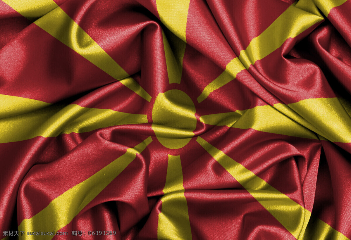 马其顿 国旗 马其顿国旗 绸缎国旗 国旗背景 国旗图片 生活百科