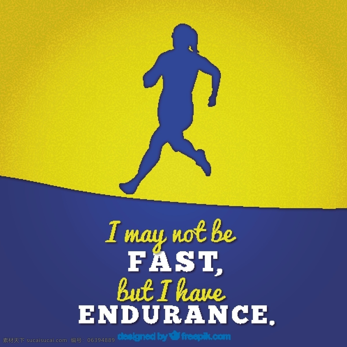 跑步 剪影 蓝色 黄色 背景 励志 短语 跑步者剪影 蓝色黄色背景 励志短语
