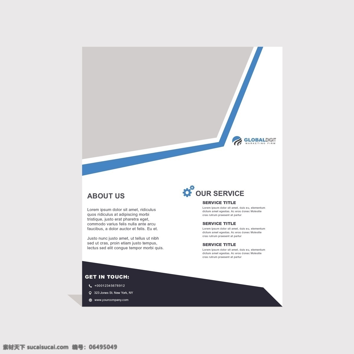 商业 宣传册 蓝色 模板 小册子 传单 抽象 封面 几何 叶子 形状 文具 公司 现代 文件 几何图形 身份 网页 抽象的形状
