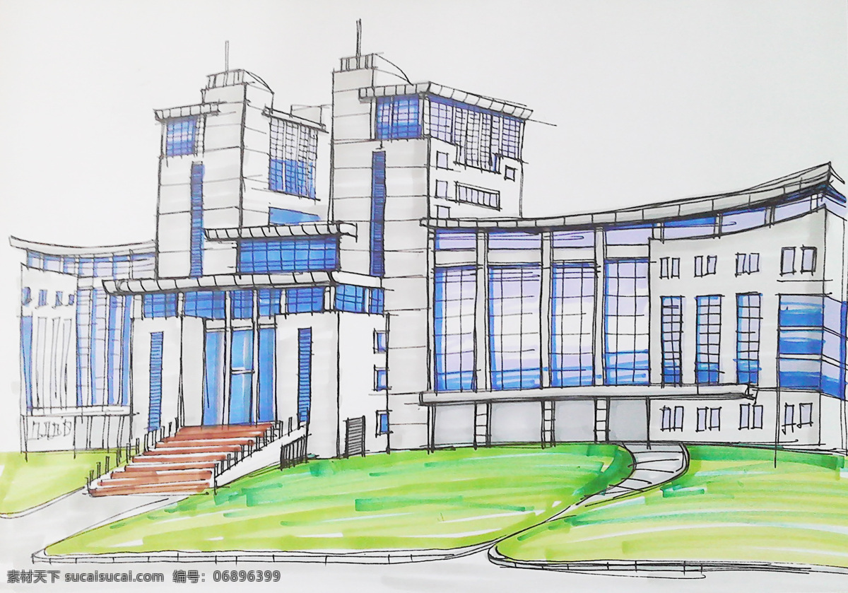 湖北工程学院 手绘 建筑 效果图 孝感学院 景观 校园景观 建筑设计 环境设计