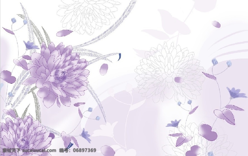 3d 矢量 紫薇 花 3d花卉 矢量紫薇花 紫色花卉 矢量花卉 现代花卉 现代立体花卉 分层