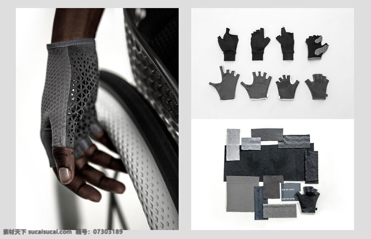 产品设计 防护 手 手套 黑色 柔软 舒适 轮椅用