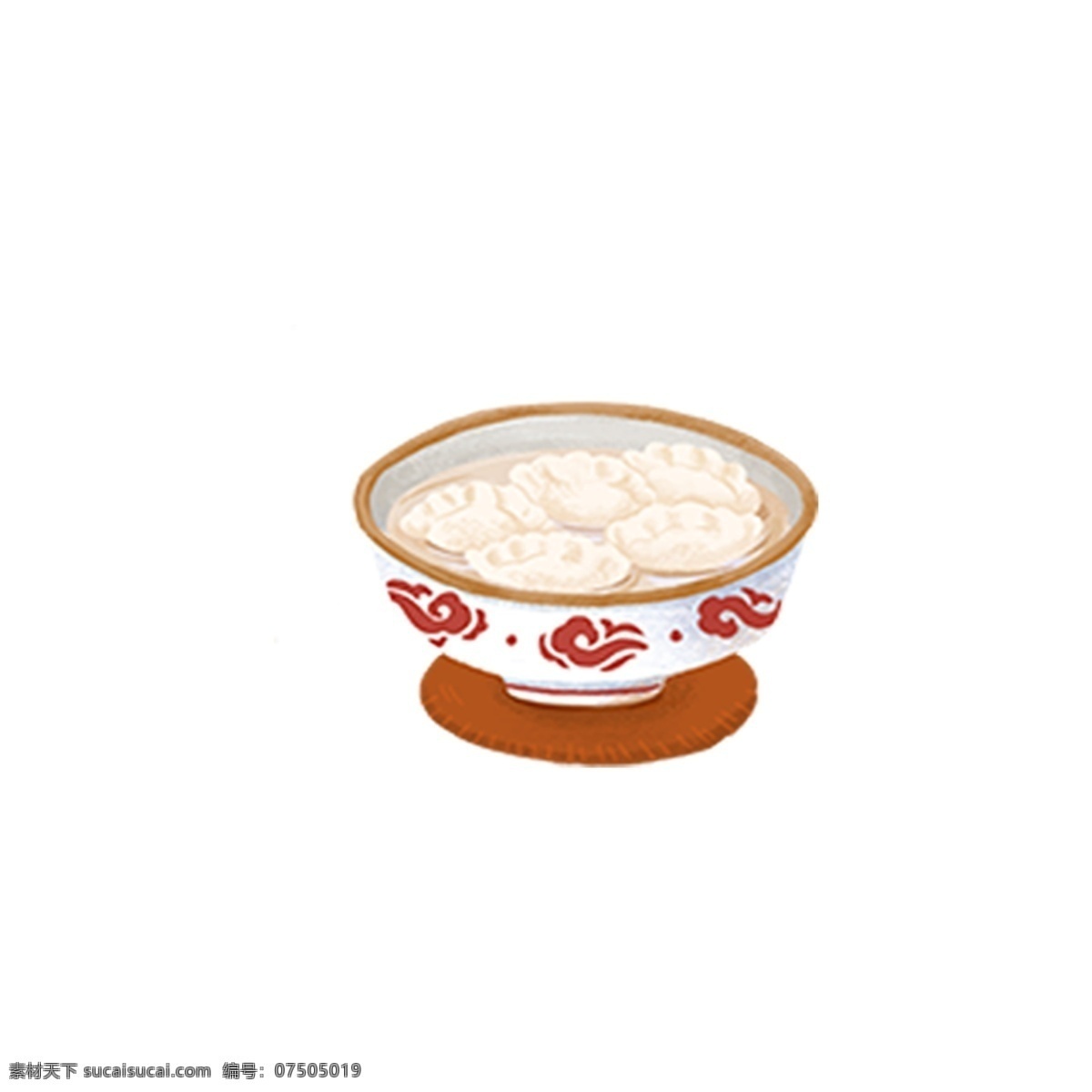 小 碗 白色 饺子 装饰 元素 小碗