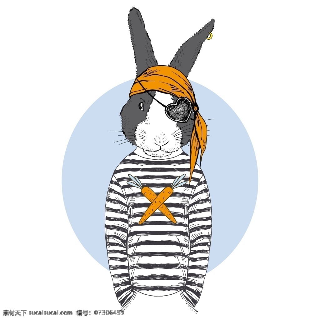 手绘 彩绘 兔子 头 围巾 休闲 衣服 装饰画 兔子头 休闲衣服