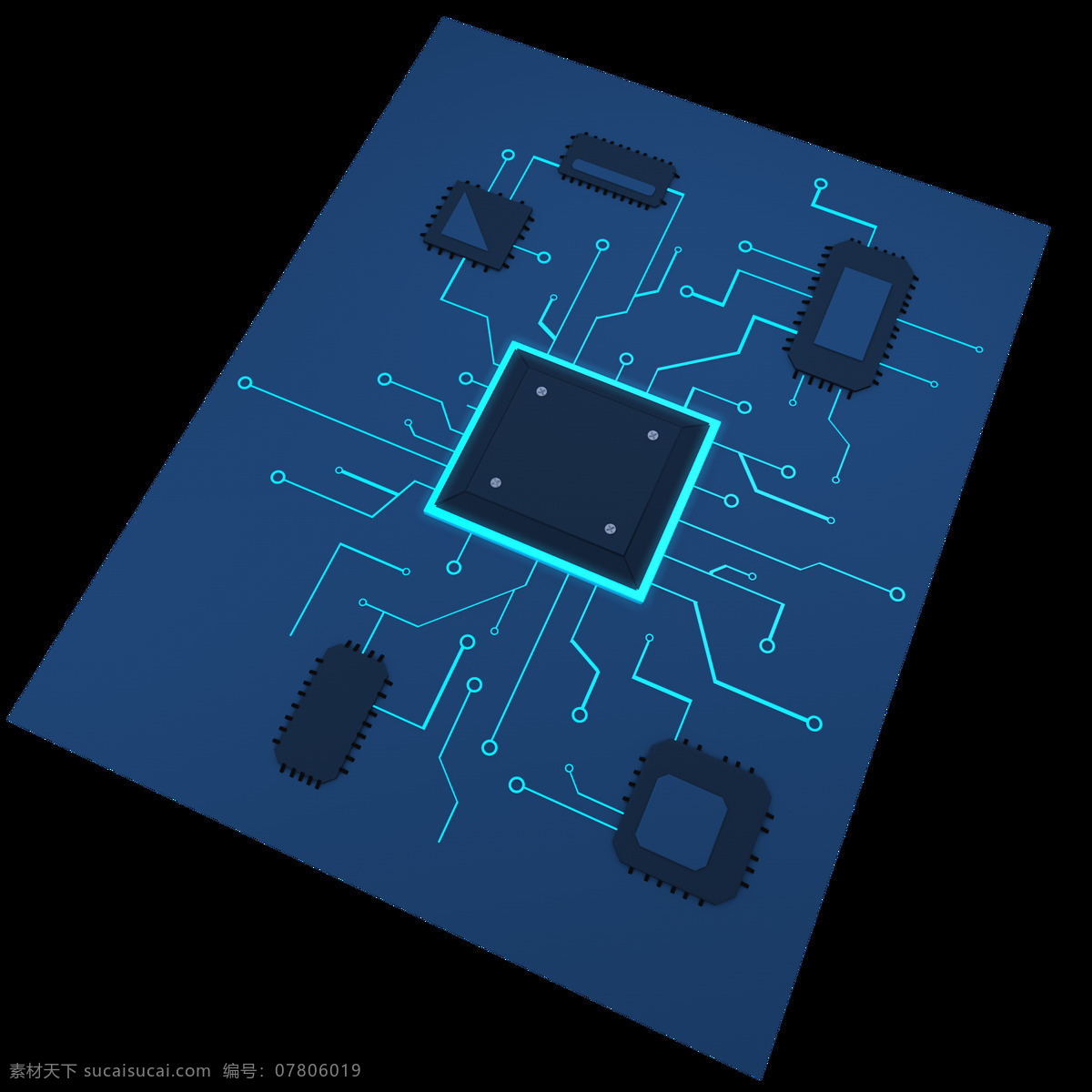 人工智能 超级 线路 蓝色 芯片 原点 线路板 超级芯片