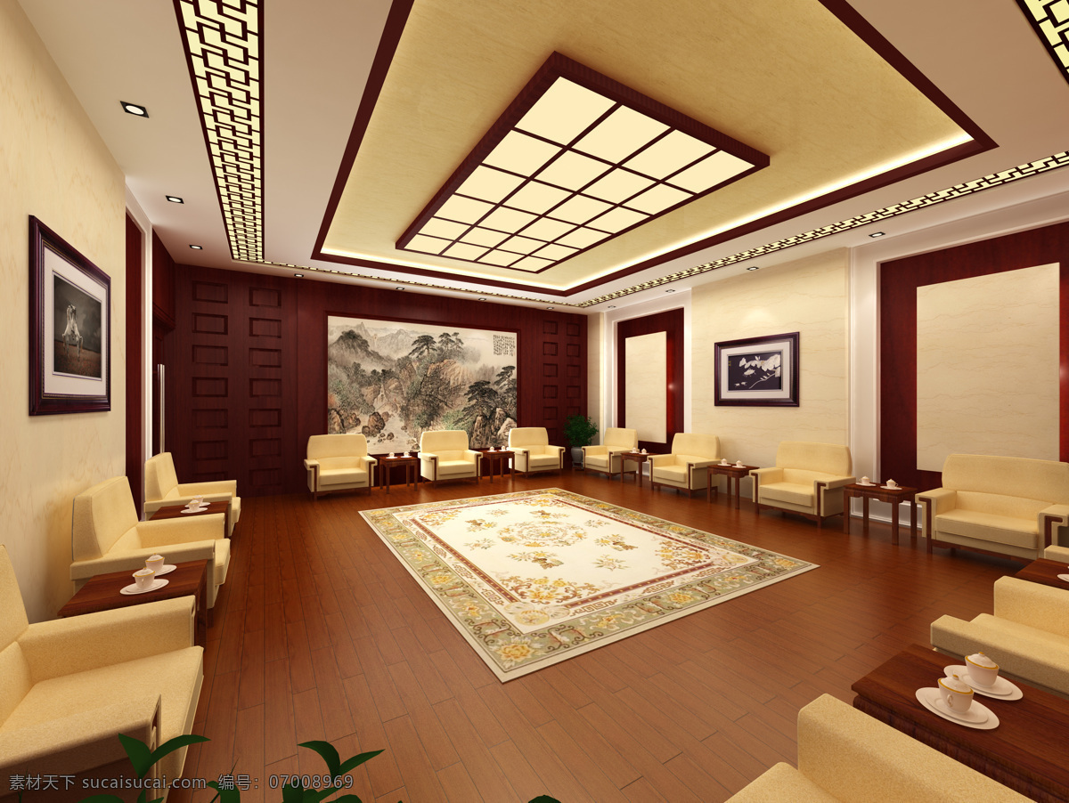 背景墙 挂画 环境设计 接待室 接待厅效果图 酒店 室内设计 接待厅 效果图 设计素材 模板下载 装饰素材