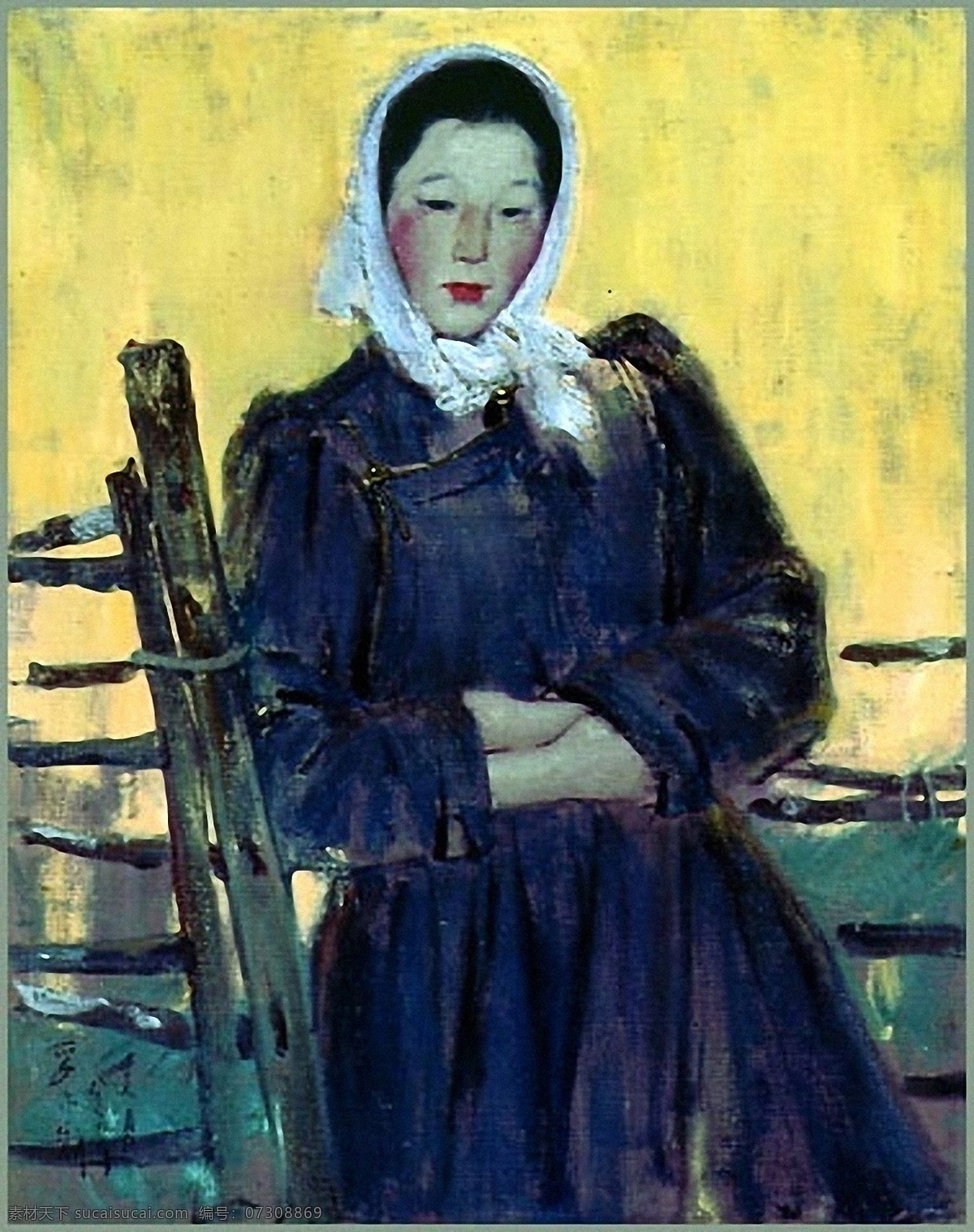 人物画 中国 油画 中国油画 设计素材 人物肖像 油画世界 书画美术 黄色