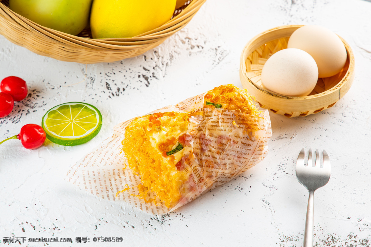棚拍面包 面包 甜品 小吃 美味 美食 奶油奶酪 特写 竹篮 鸡蛋 柠檬 水果 芒果 叉子 卷 餐饮美食 传统美食