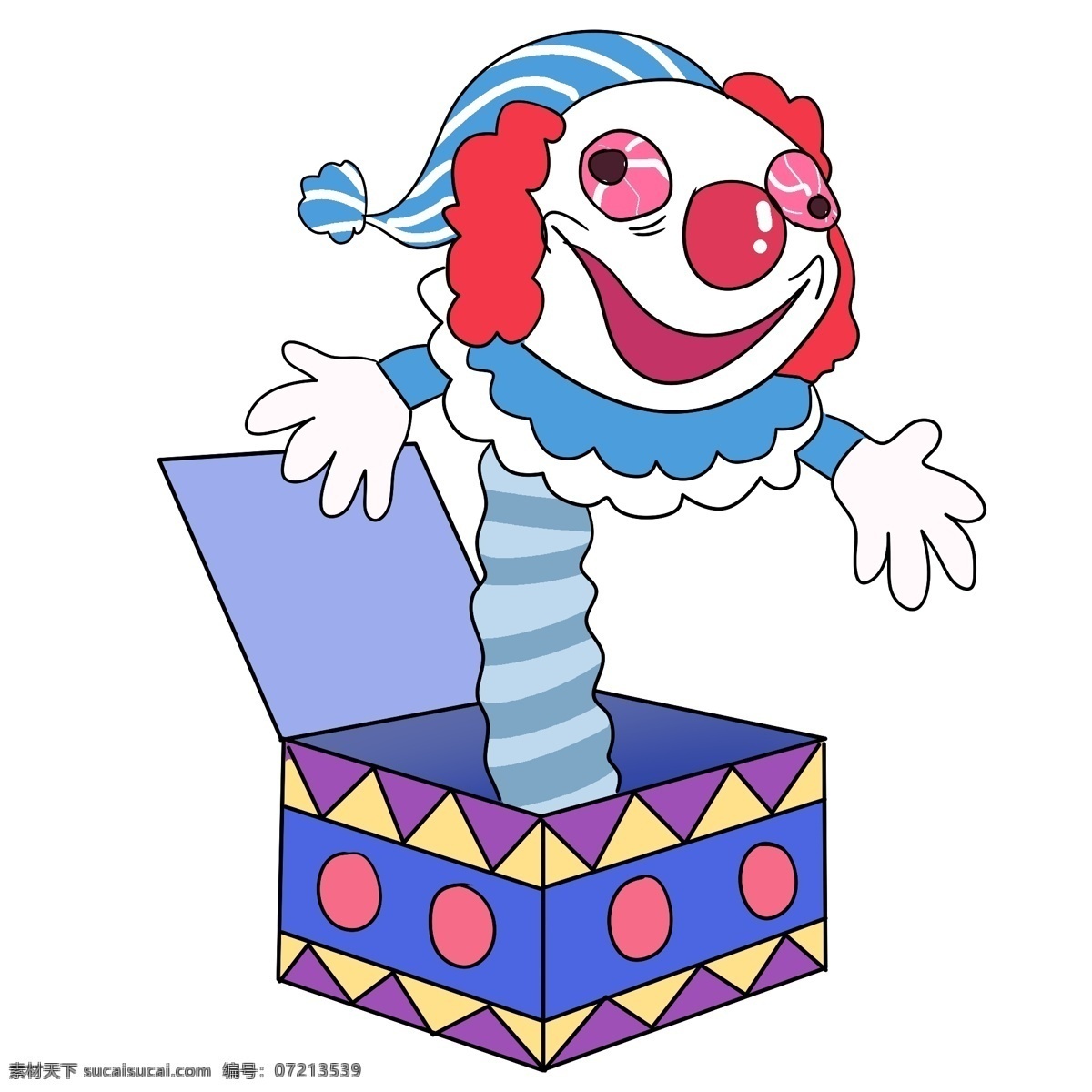 愚人节 惊吓 小丑 插画 愚人节快乐 愚人节惊吓 惊吓小丑插画 快乐4月1日 小丑礼盒 惊吓盒 彩色盒子