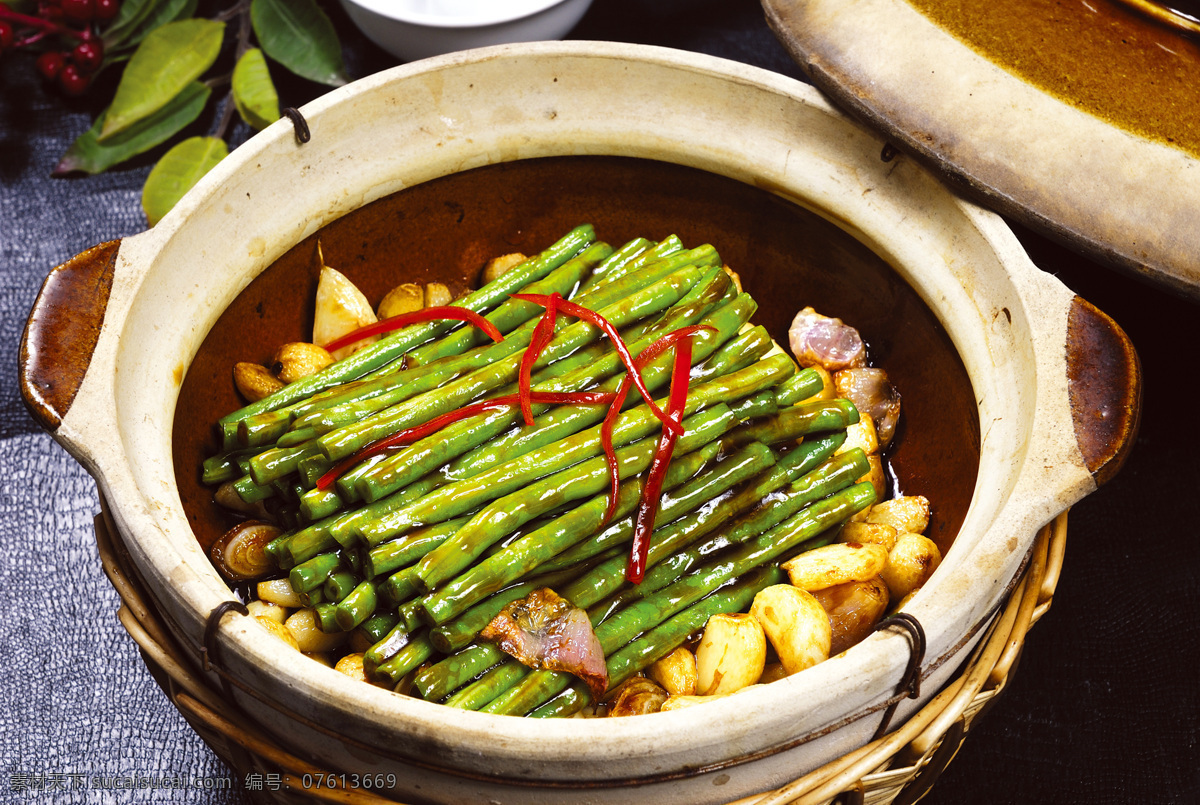 啫啫豆角 啫啫 豆角 微辣 石锅 江浙菜 食品 传统美食 餐饮美食