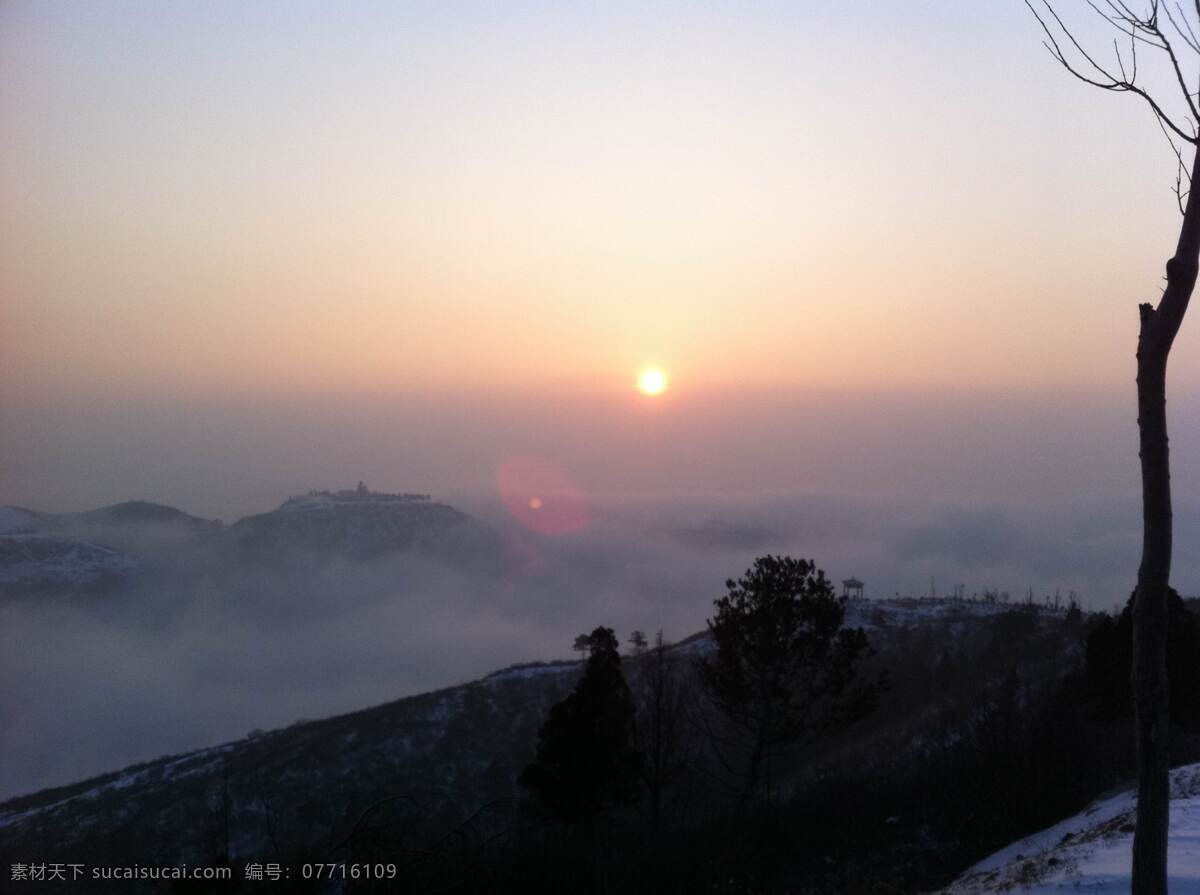 云雾 风景画 国内旅游 旅游摄影 日出 山顶 乌金山 家居装饰素材 山水风景画