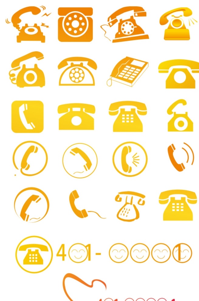 电话标志 电话形状 电话标志大全 电话标识 多种电话标识 设计作品