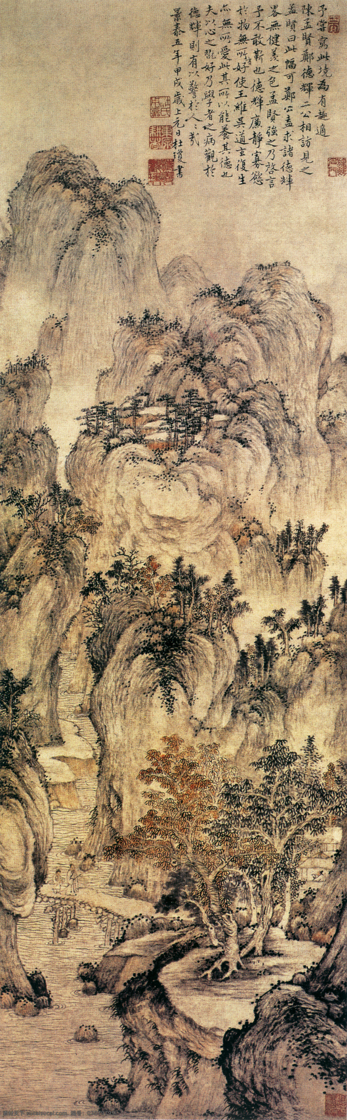 山水 名画 书画 图 名家 杜琼 作品 古画 山水画 山水图 书画真迹 中国水墨画 名家杜琼作品 文化艺术