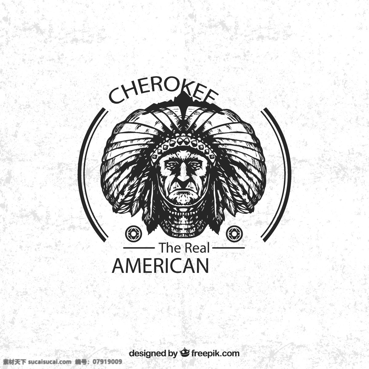 切诺基 美国 徽章 复古 不干胶标签 葡萄酒 标签 图标 高清 源文件
