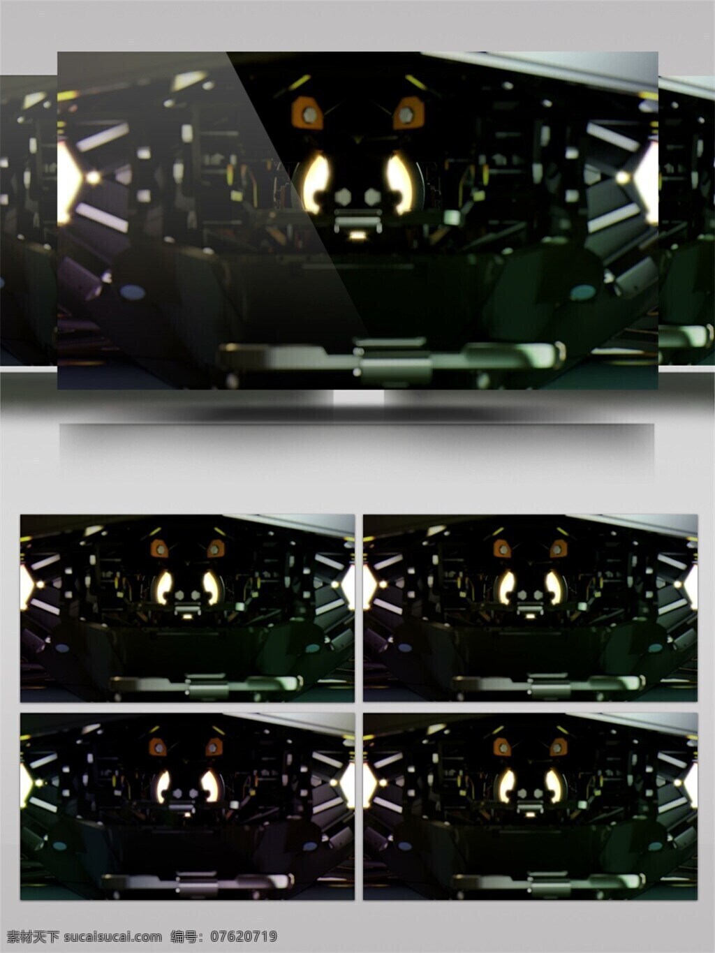 机器 立体式 转动 视频 3d 科技感 影视后期 展示 视频素材 动态视频素材