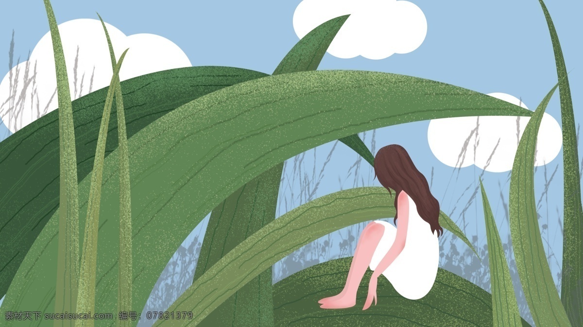 你好 早安 系列 小 清新 插画 小清新 壁纸 女孩 少女 你好早安系列 插画图 配图 白露 节气插画 叙事性插画