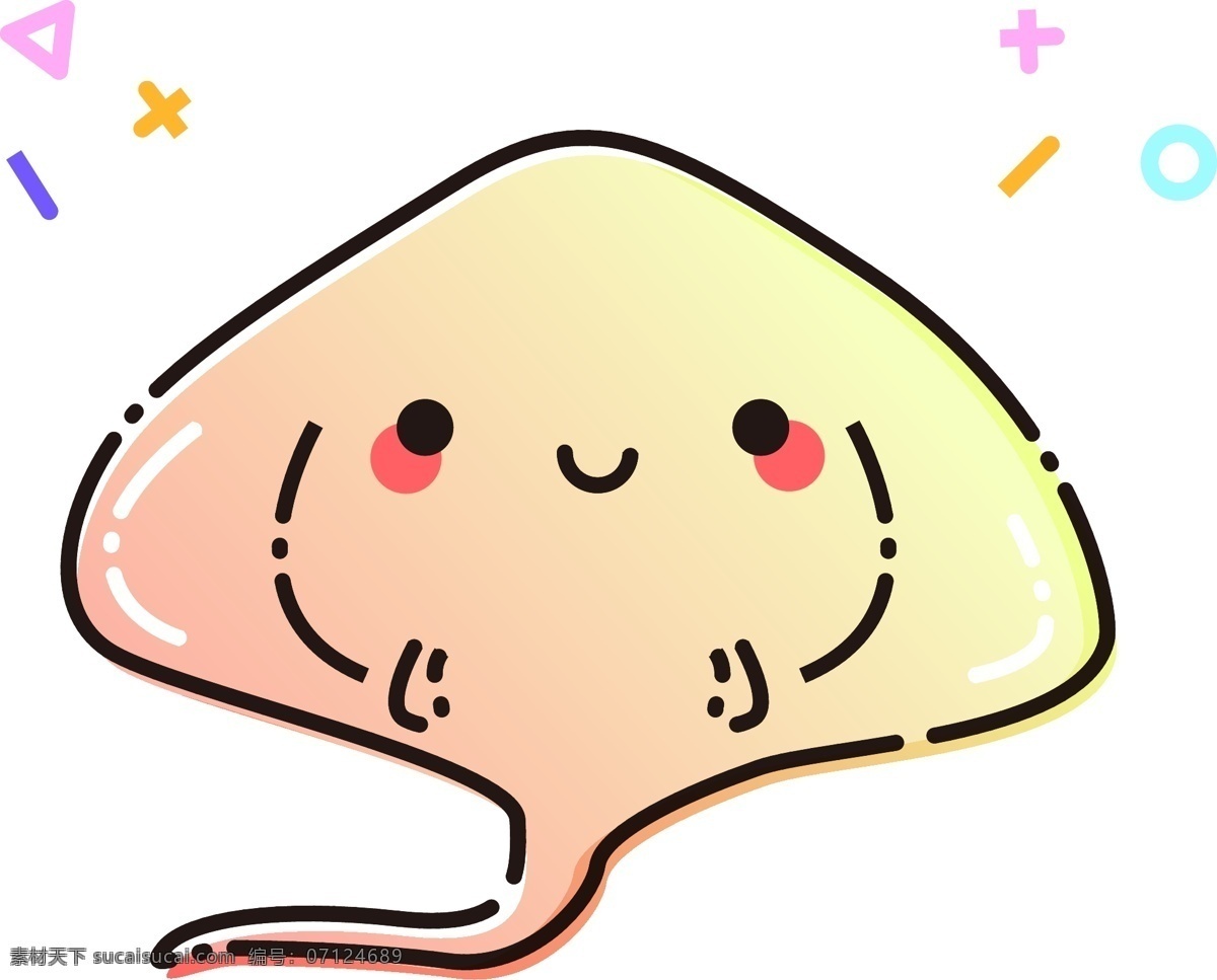 可爱 黄色 魔鬼 鱼 魔鬼鱼 海洋生物 动物