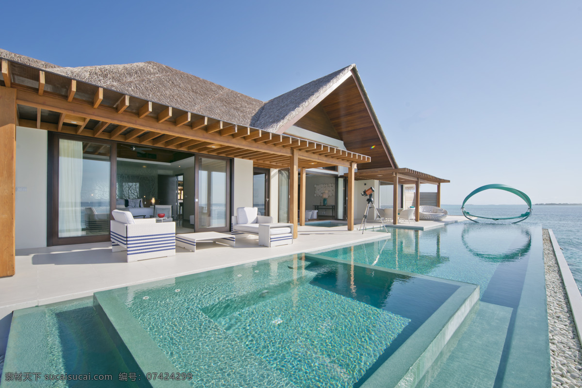 大海 海洋 海边 海岸 房子 马尔代夫 游泳池 水屋 清澈 豪宅 别墅 旅游摄影 国外旅游