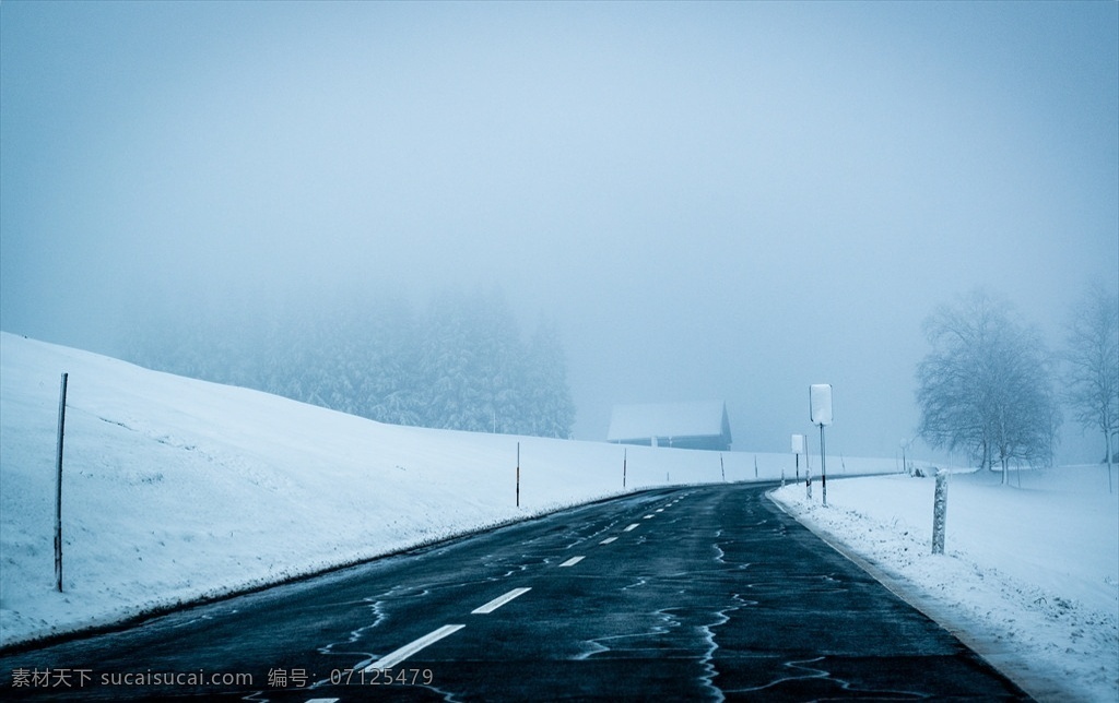 风雪 过后 道路 自然 风景 风光 雪地 积雪 白雪 雪后 树木 公路 路面 房子 房屋 路边 自然景观 自然风景