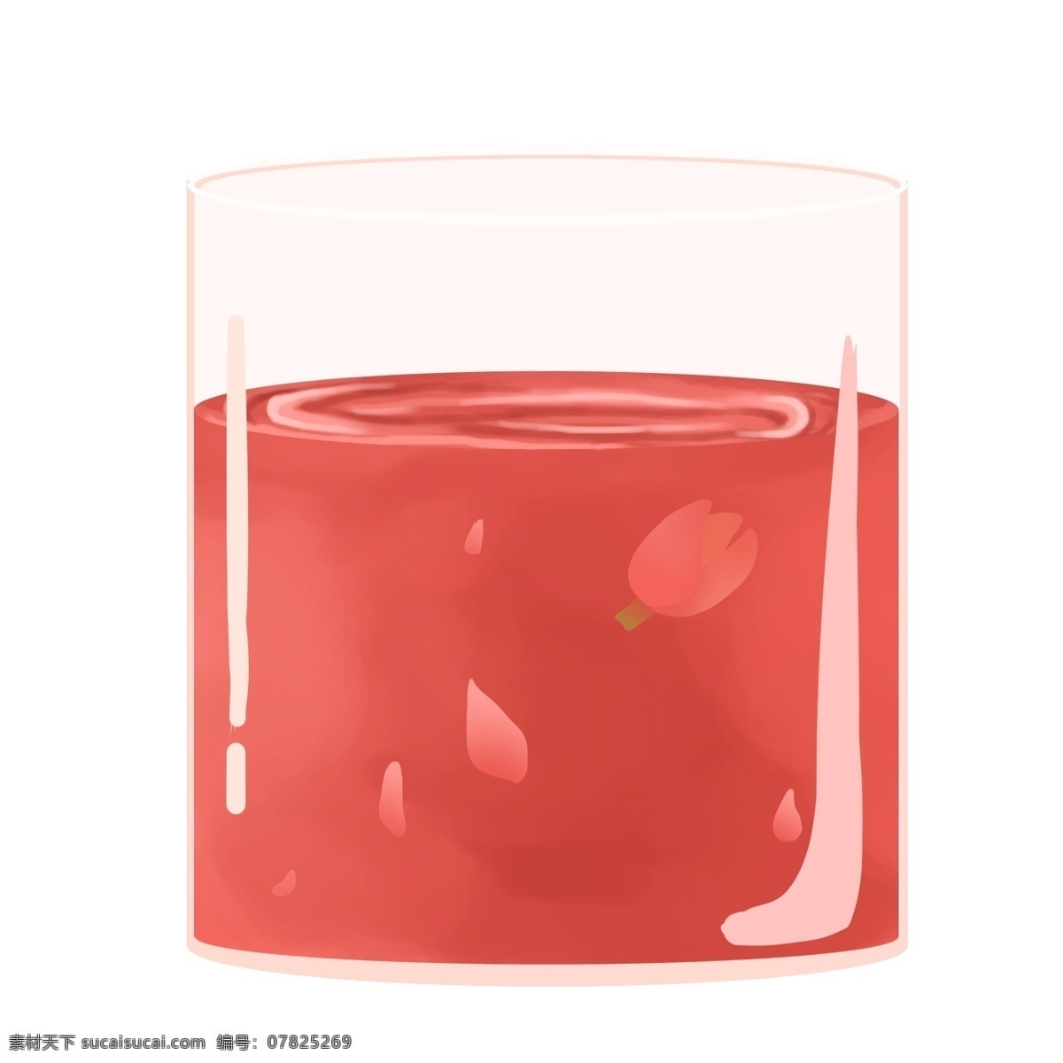玻璃杯 养生 茶 插画 玻璃的杯子 卡通插画 养生插画 食物养生 膳食养生 养生食品 红色的茶汤